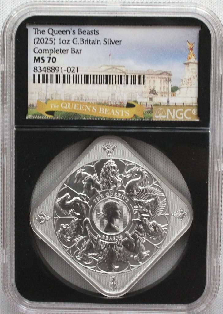 2025年イギリス クイーンズビースト コンプリータシルバーバーNGC MS70
