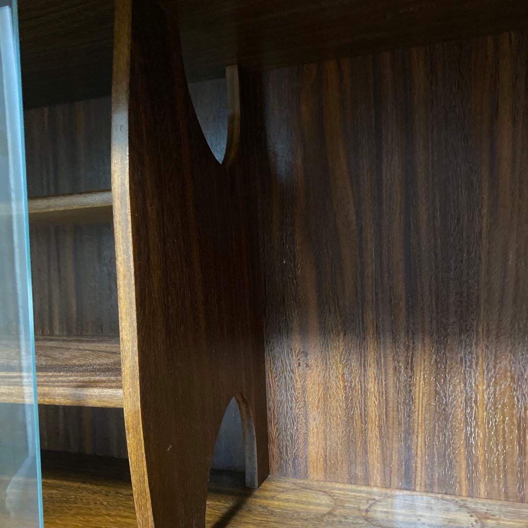 ヴィンテージ　 レトロ　 木製 　ガラス扉　キャビネット　サイドボード