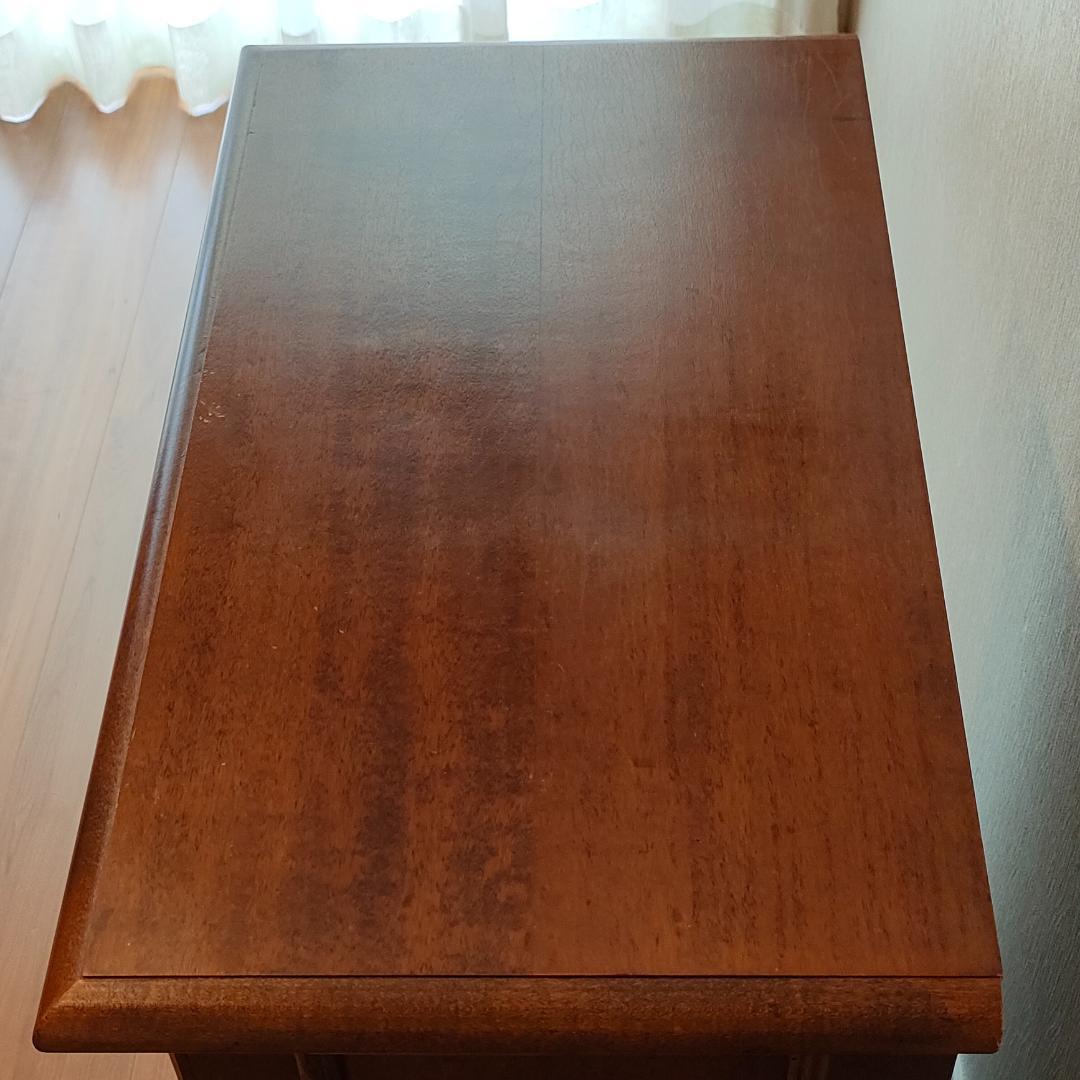 象嵌　アンティーク　キャビネット　丸脚　木製　引き出し3杯