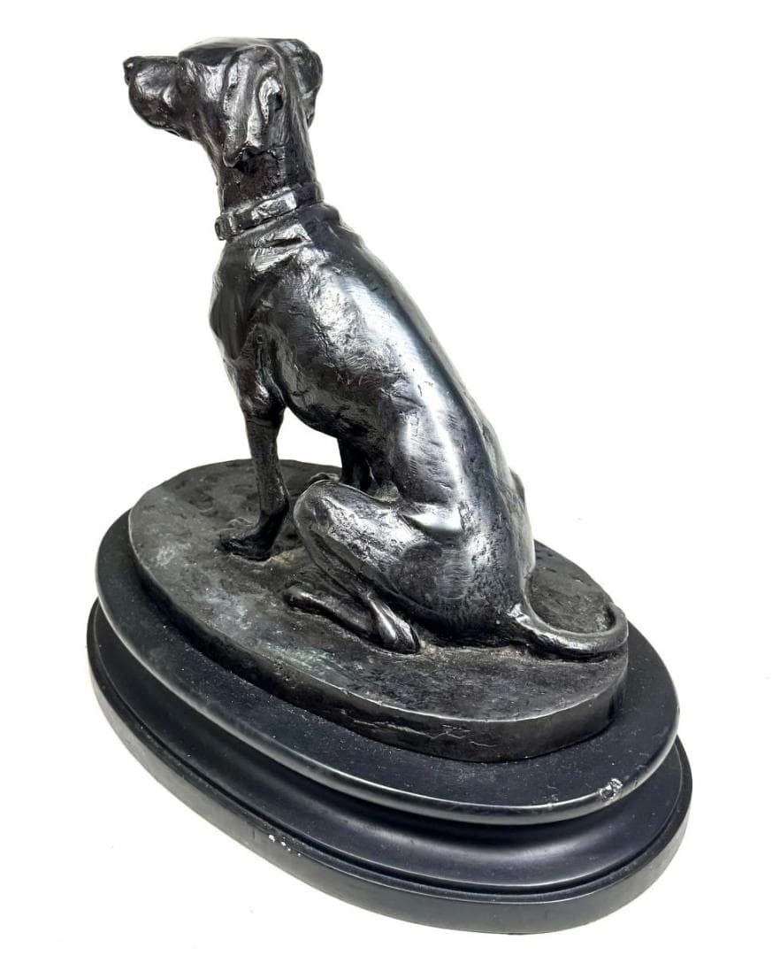 古銅 狩猟犬 ブロンズ像 銅像 座り像 約2780g 入手困難 WWST022