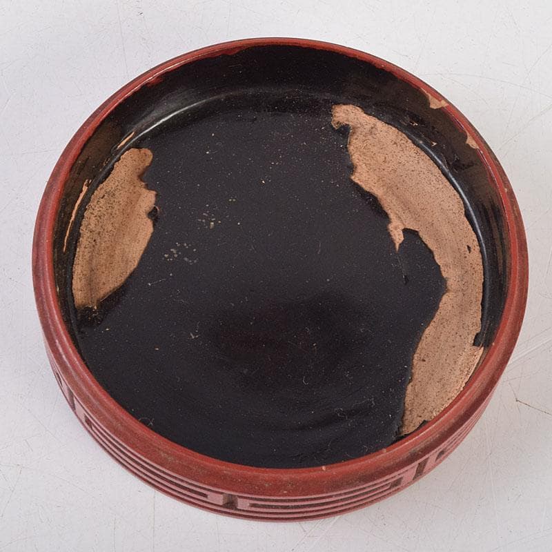 茶道具　漆塗　堆朱香合　仕覆付　C　8668