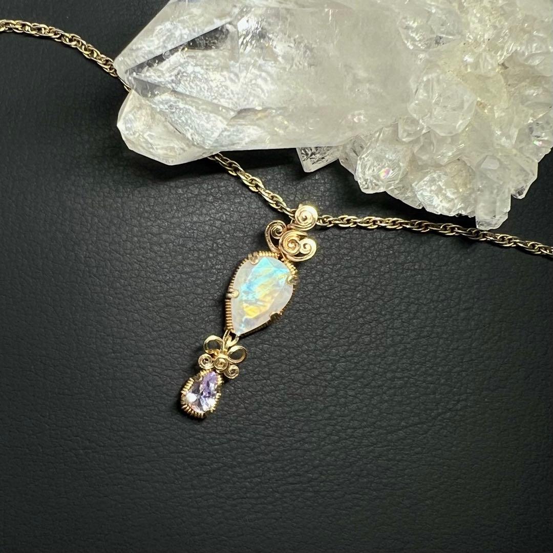 【for Kaya様】天然石　ピンクタンザナイト＆レインボームーンストーン