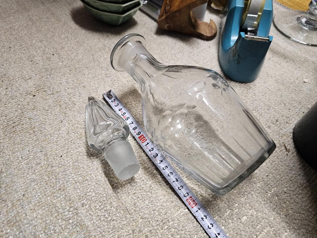 大正から戦前 ウランガラス デキャンタ カットガラス