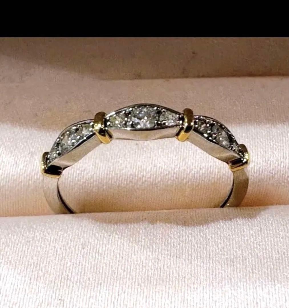 プラチナ K18 ダイヤモンドリング　11号 pt950