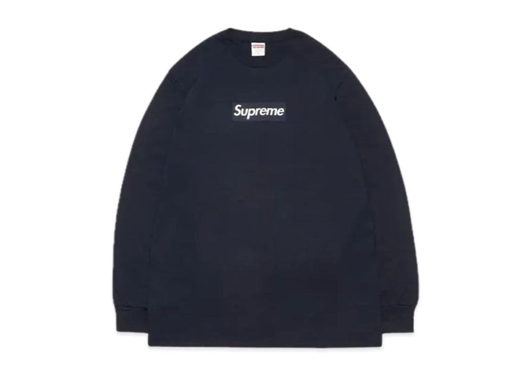 Supreme Boxロゴ長袖Tシャツ ネイビー