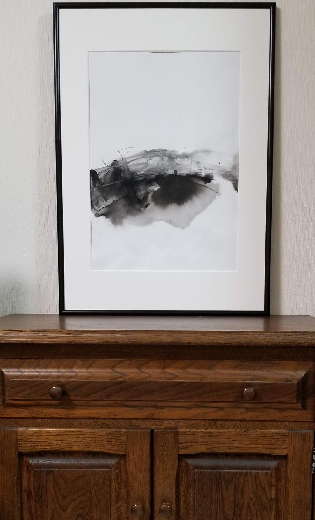 モノクロ絵画　抽象画　アート　B2サイズ　インテリア　モデルルーム