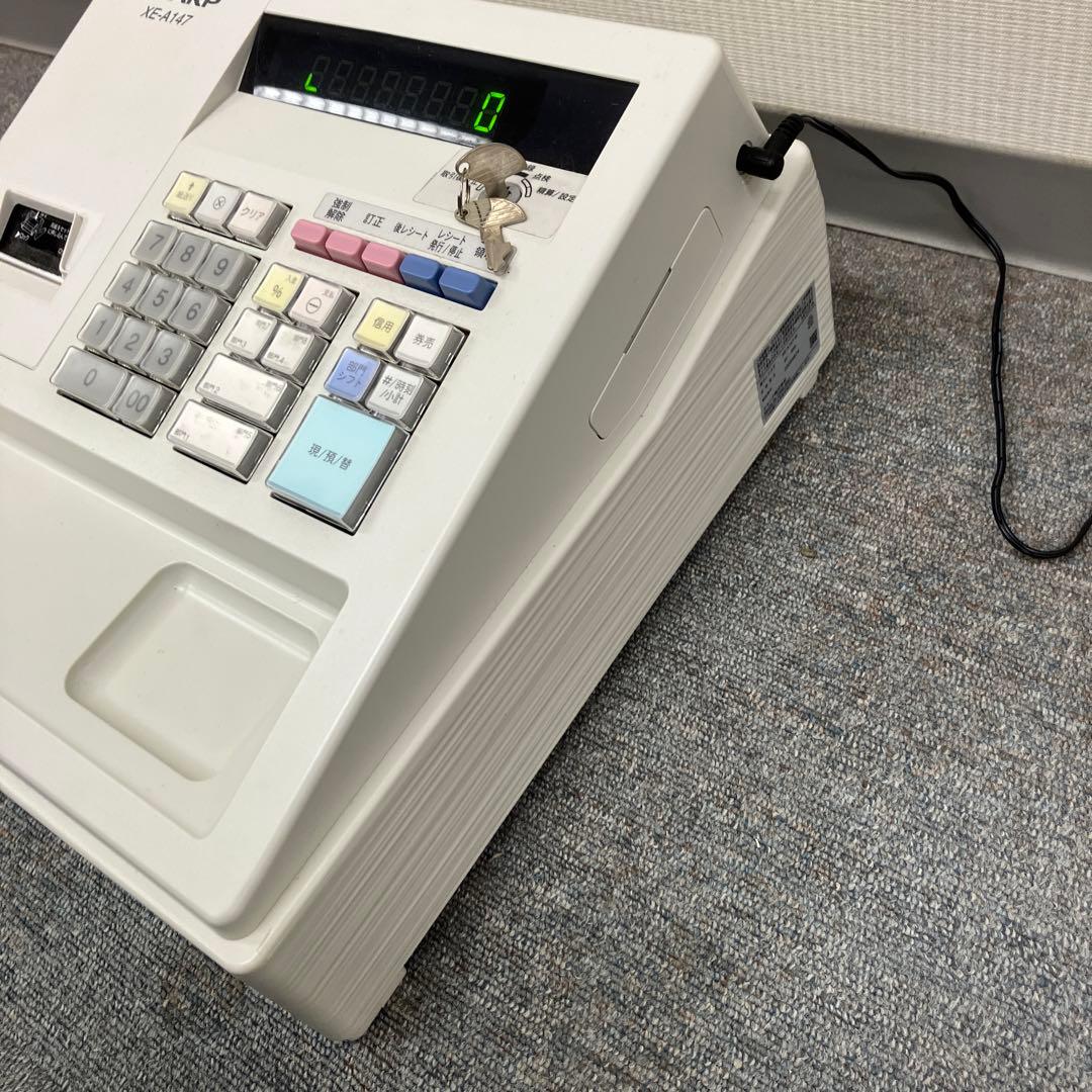 中古シャープ 電子レジスタ ー8部門XE-A147-W ホワイト
