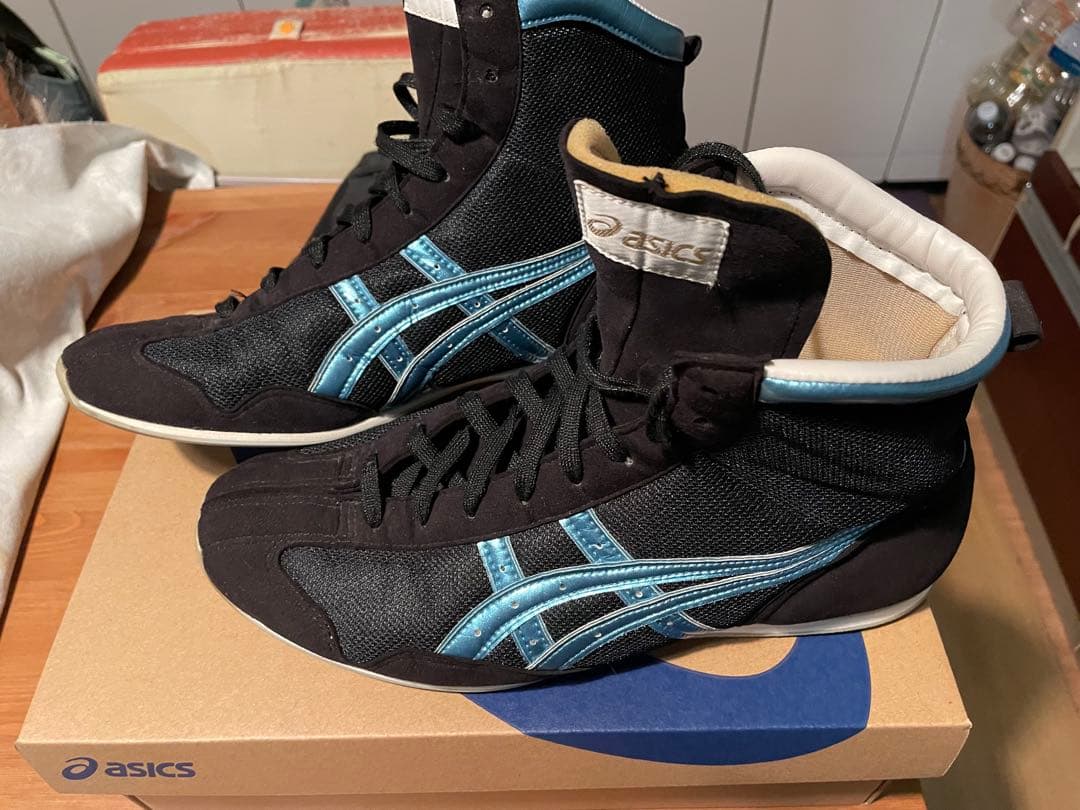 asics ボクシングシューズ　27.5廃盤モデル　ブラック×アイスブルー