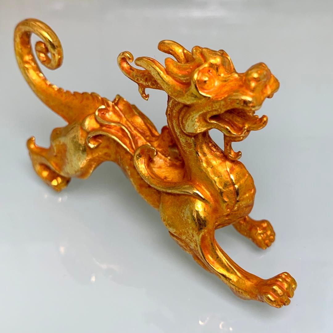 縁起物　金獣龍　鎮座　開運へ　飾り　極美品