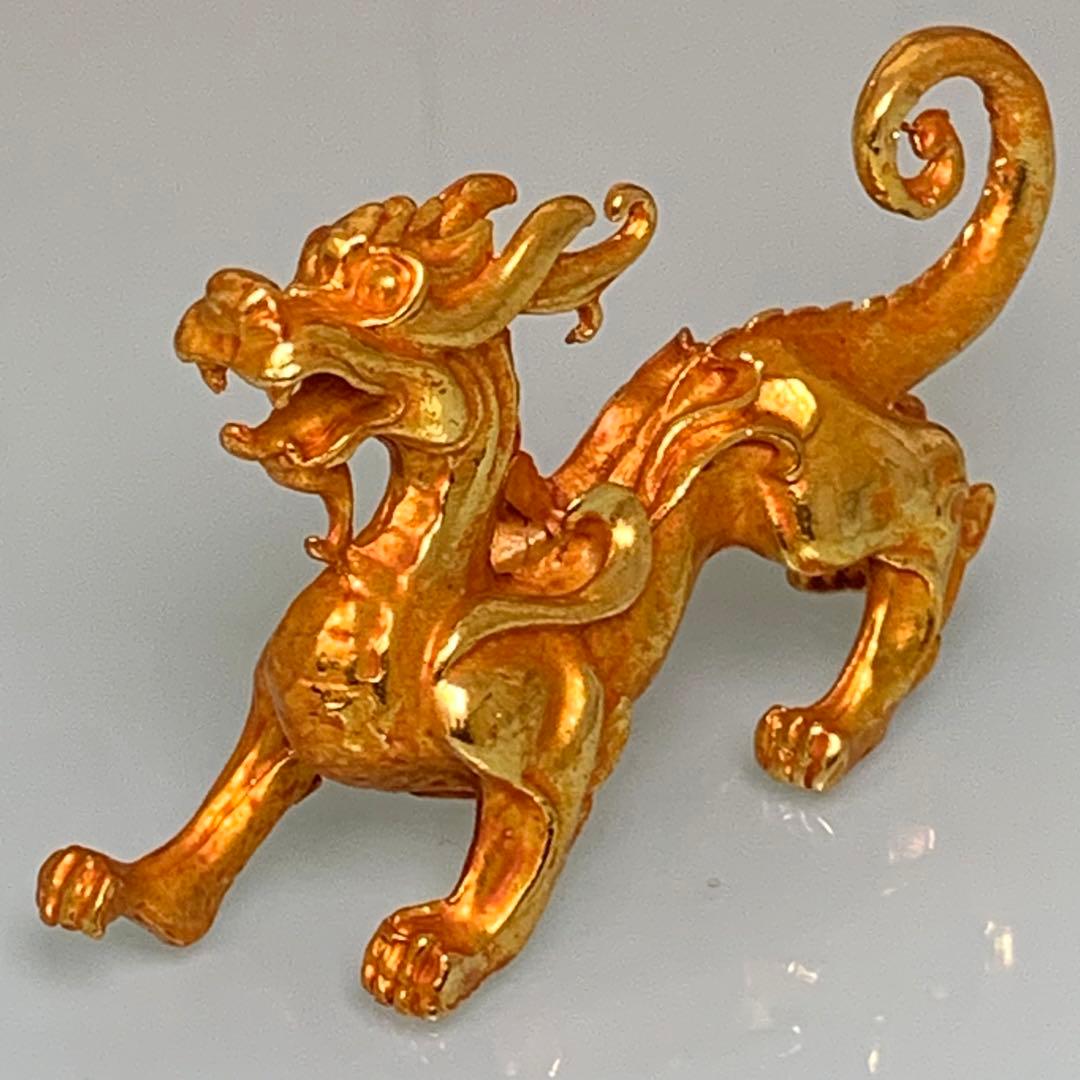 縁起物　金獣龍　鎮座　開運へ　飾り　極美品