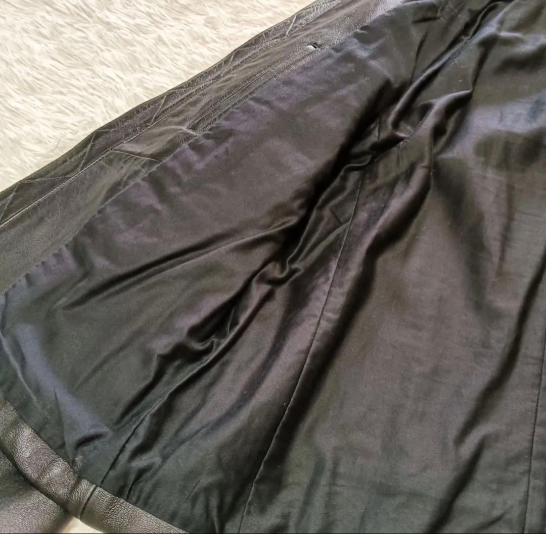 【極美品】ナノユニバース 本革 ラムレザー ライダースジャケット シングル L