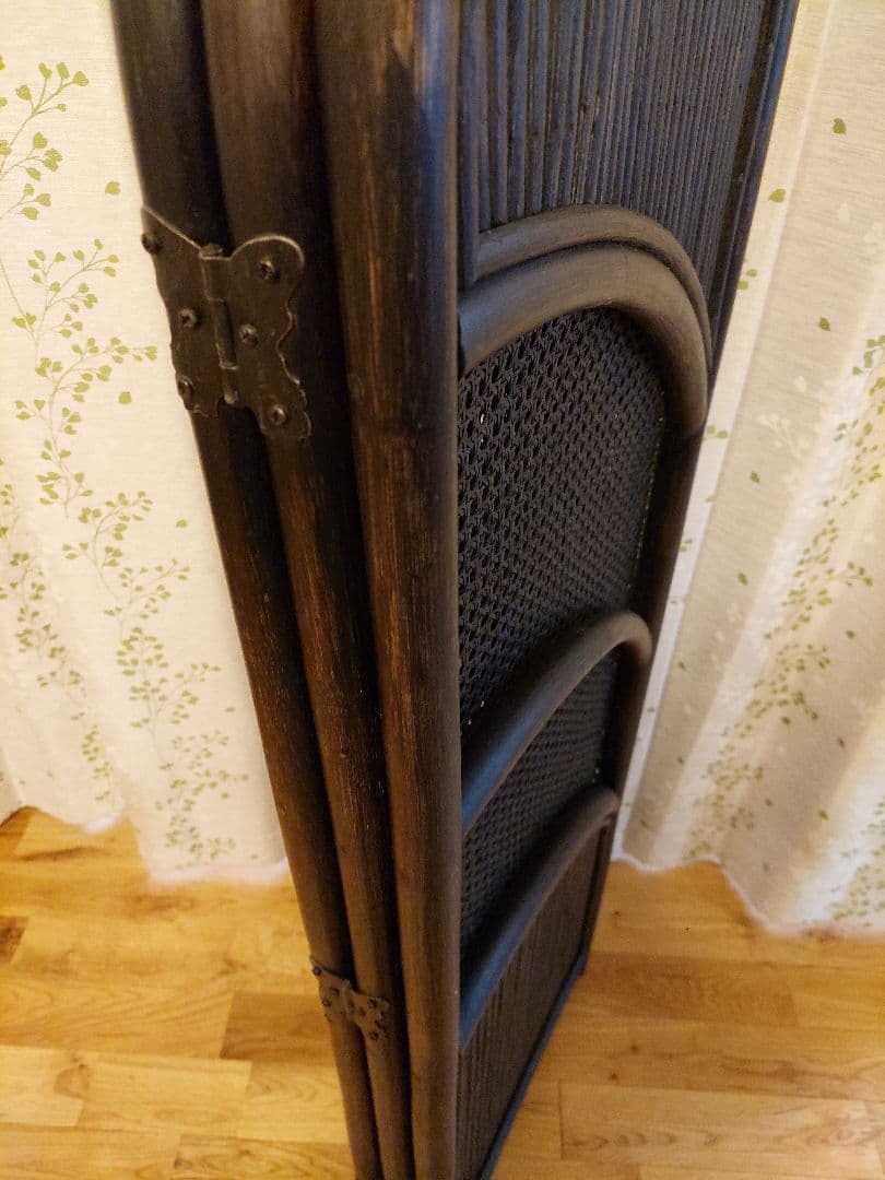 アンティーク 木製 アーチ型 3連パーテーション 衝立 間仕切り