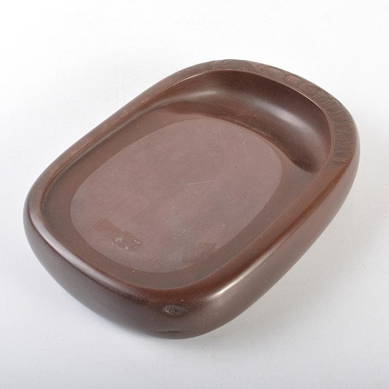 書道具　二代目　相馬羊堂作　紅渓石硯　C　6296