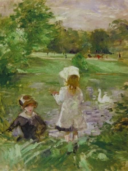 ベルト・モリゾ、「湖畔」、希少な画集より、新品高級額・額装付