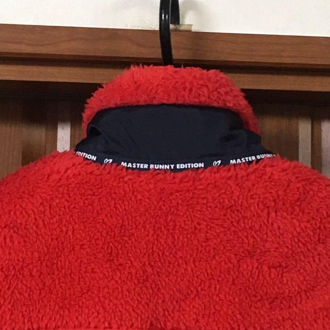 美品　マスターバニー　リバーシブル　ブルゾン　１　赤　フリース　パーリーゲイツ