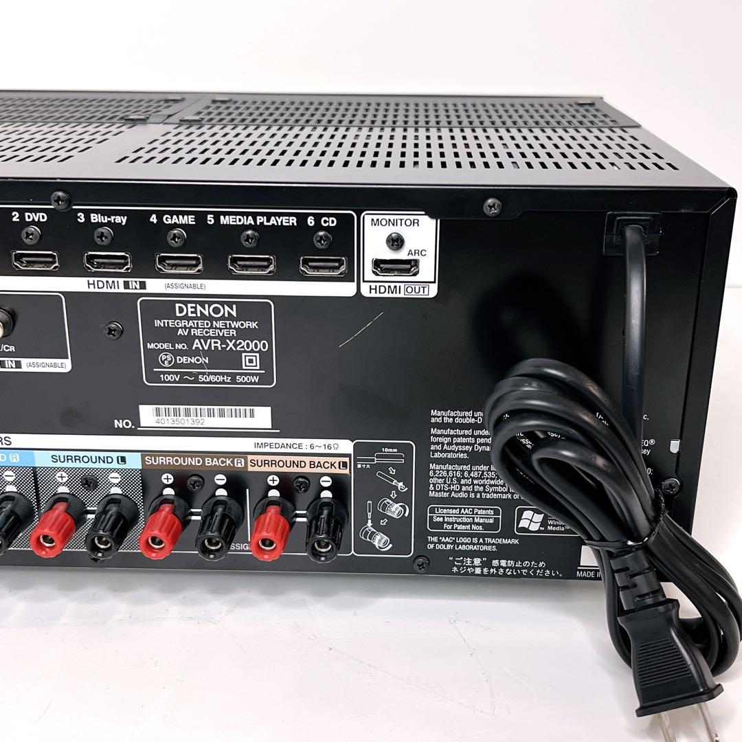 【美品・動作品】 DENON AVR-X2000 AVアンプ7.1ch