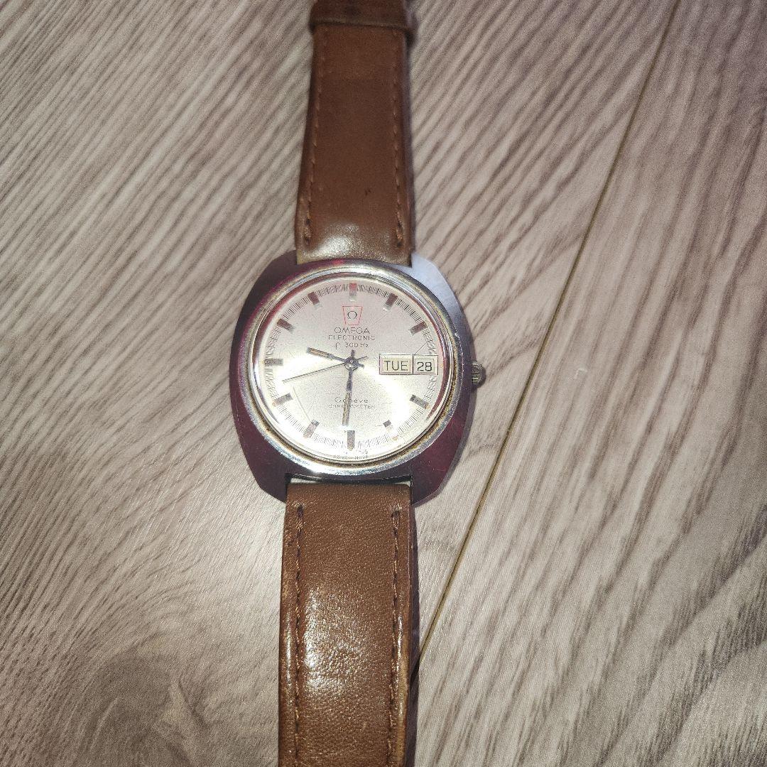 自動巻きアナログ時計 シルバー/ブラウン