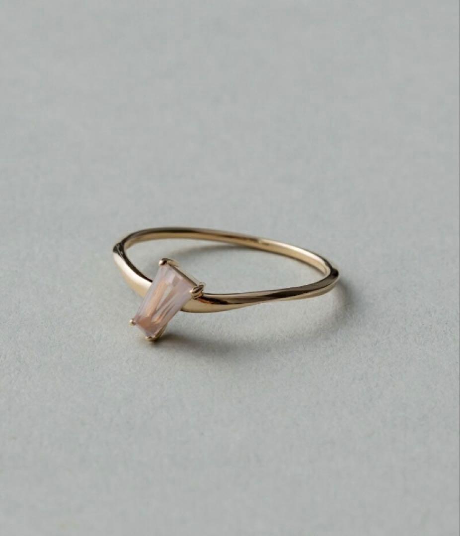 ete｜K10YG レイヤード ローズクォーツリング｜11号