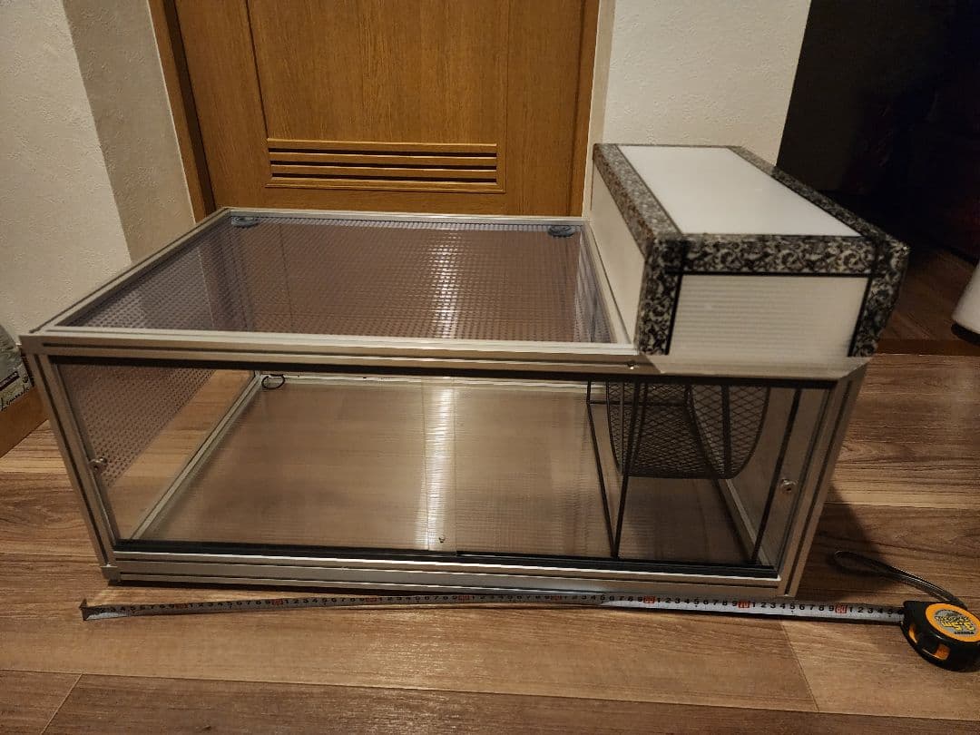 ち*。様 美品 爬虫類 小動物 飼育ケージ 75cm 扉で開け閉め便利 ホイール