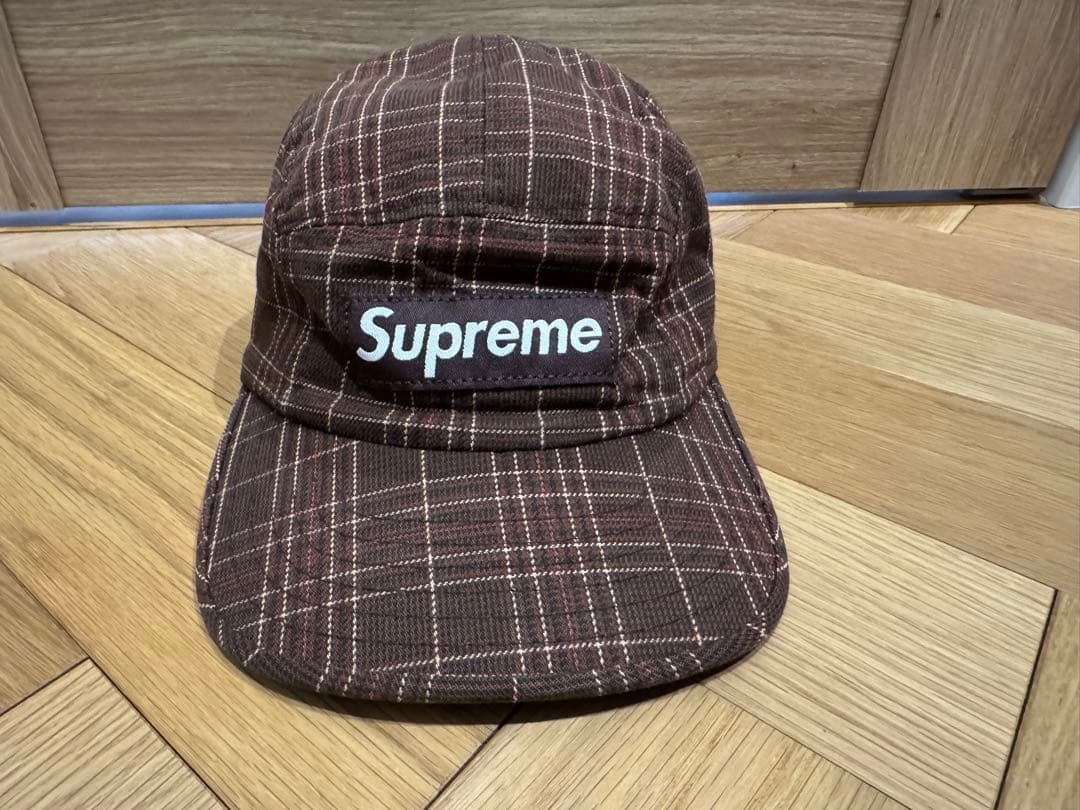 Supreme プレイドキャンプキャップ USA製