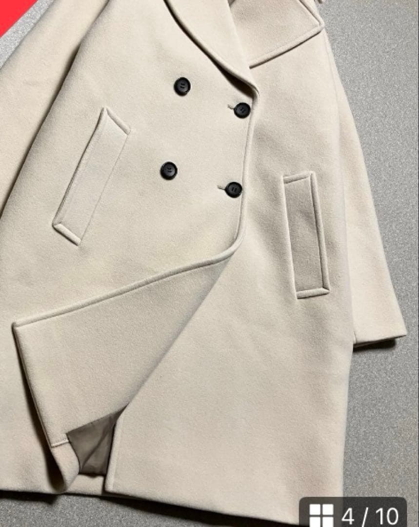 IÉNA クリーム ダブルブレスト チェスターコート