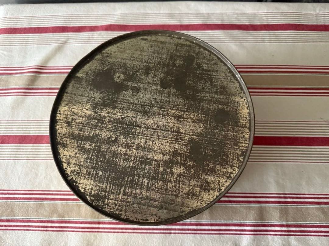 アンティーク ケーキ缶 イエロー &グリーン