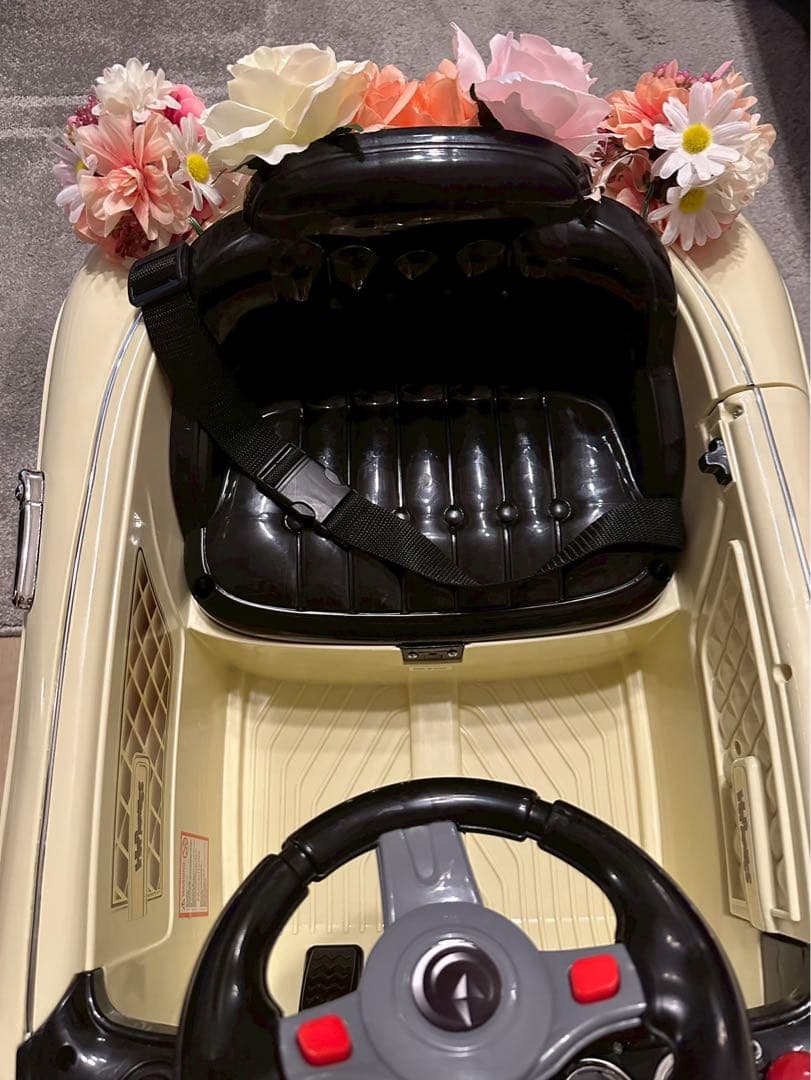 【装飾花＆カゴ付き】電動乗用ラジコンカー　結婚式　リングガール　リングボーイ