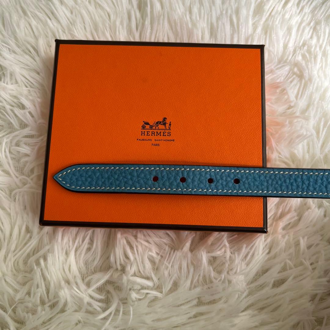 新品 HERMES エルメス ケリー 首輪 犬用 ペット用品 ブルー 箱タグ付