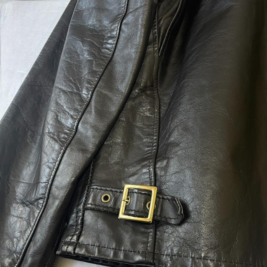 Shott ショット シングルライダースジャケット 茶　38 レザージャケット