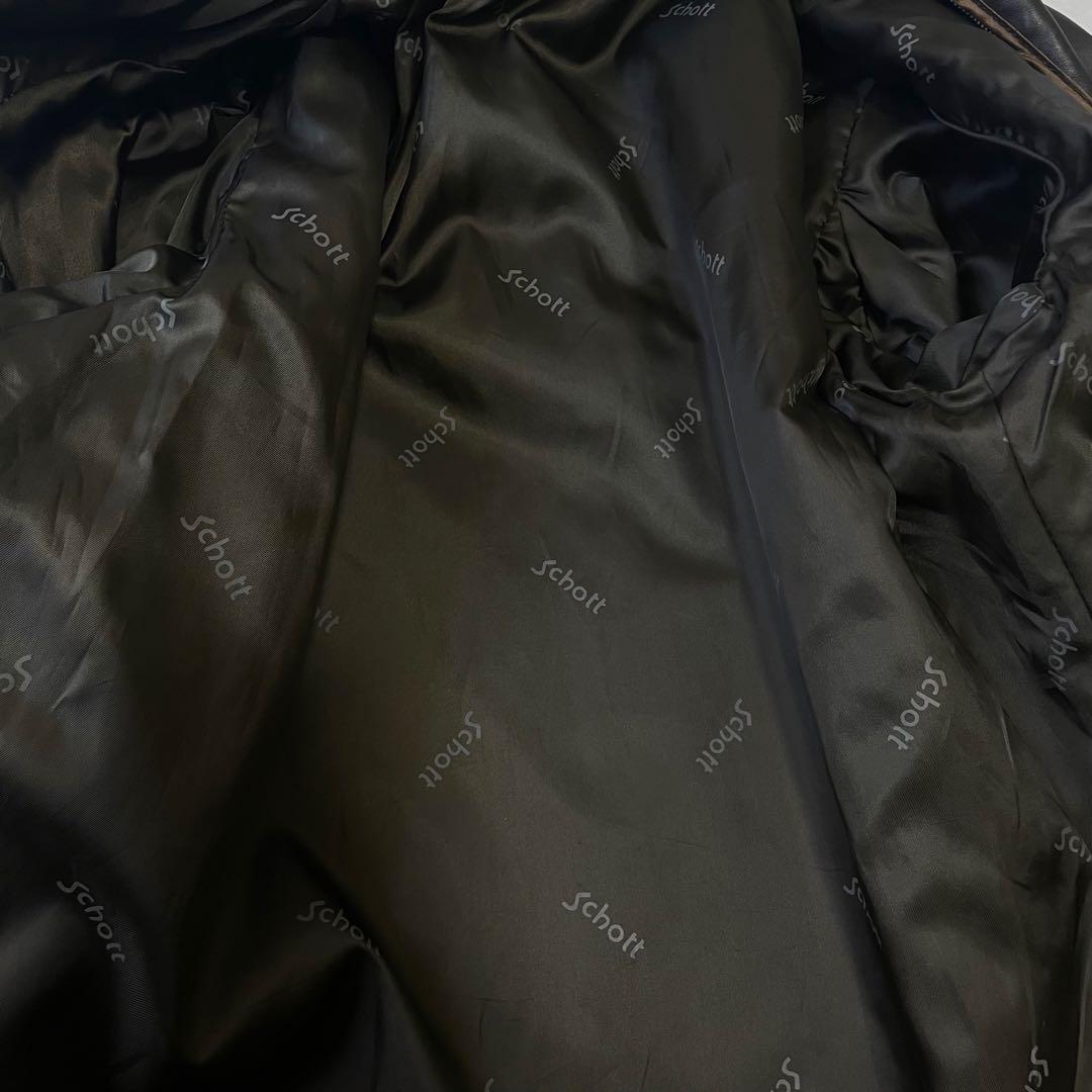 Shott ショット シングルライダースジャケット 茶　38 レザージャケット