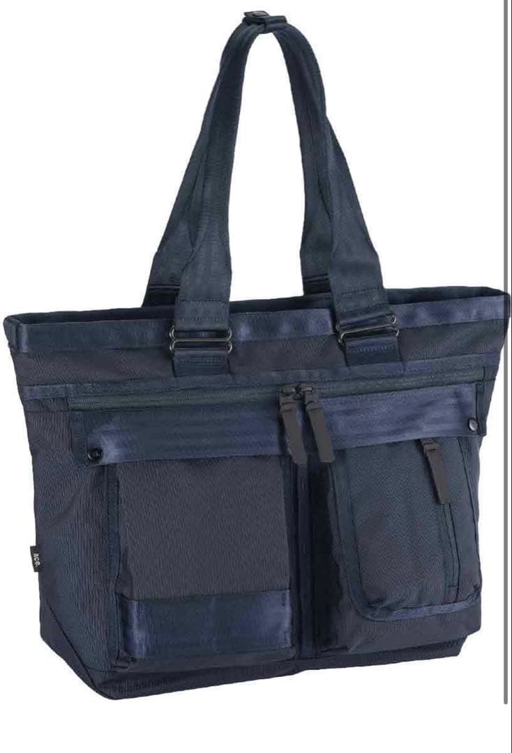 【未使用に近い】エースジーン　ネイビー トートバッグ ナイロン製