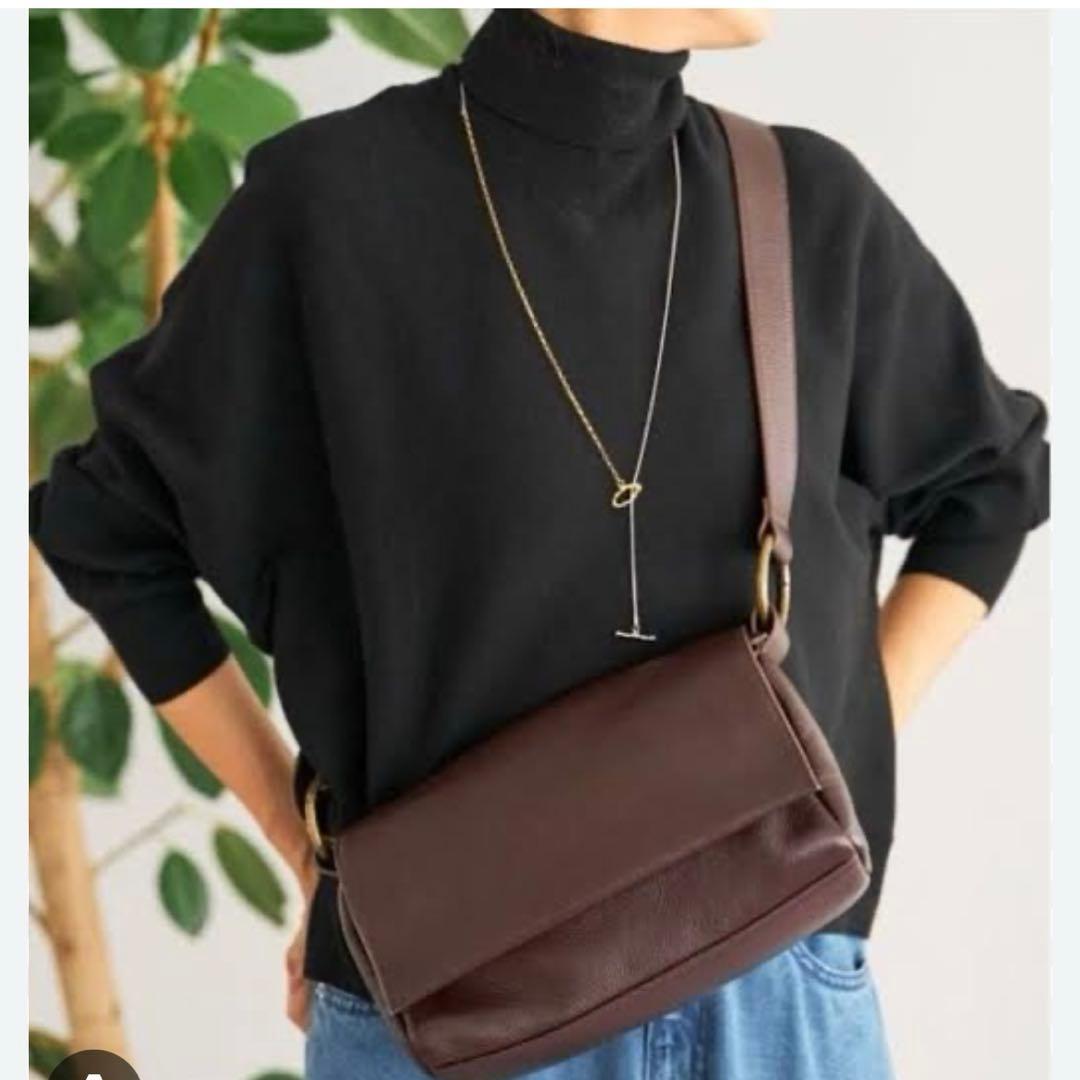 BEARDSLEY ブラウン レザー ショルダーバッグ