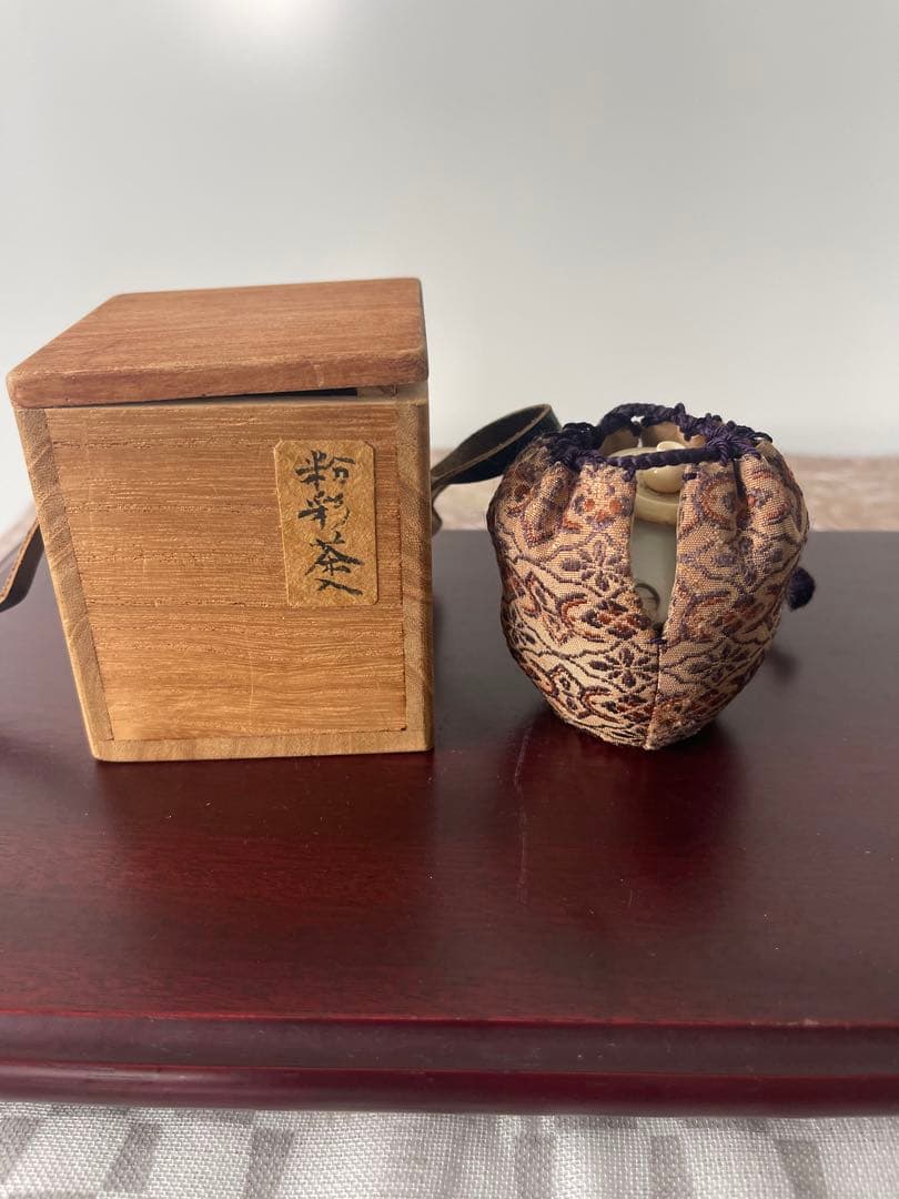 希少美品　粉彩茶入　中国清時代