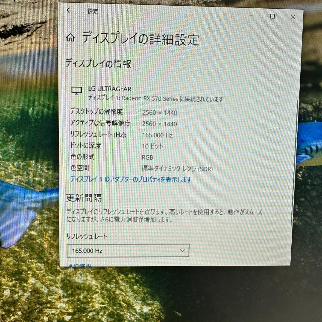 LG WQHD 165Hz 31.5インチ ゲーミングモニター