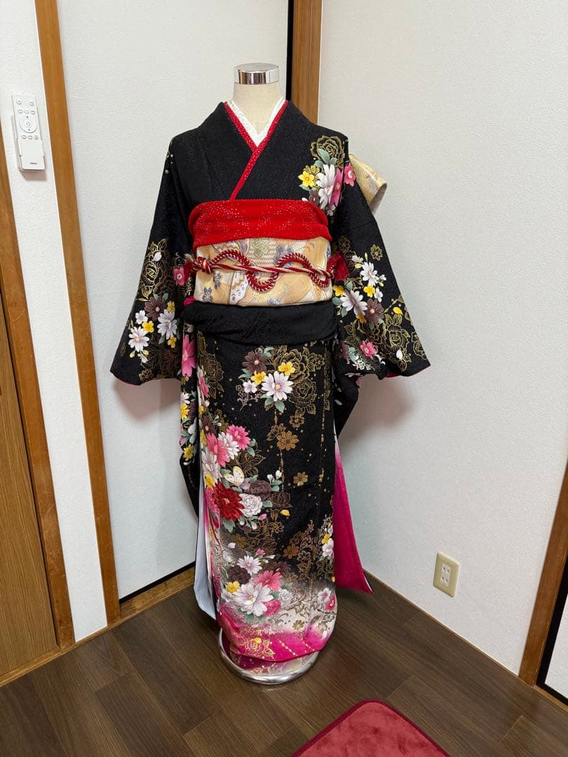 振袖　フルセット　華やか　ふくよかサイズ