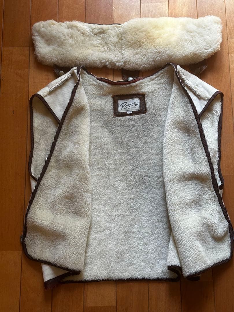 ブラウンレザー ボア付きG1？ジャケットLL