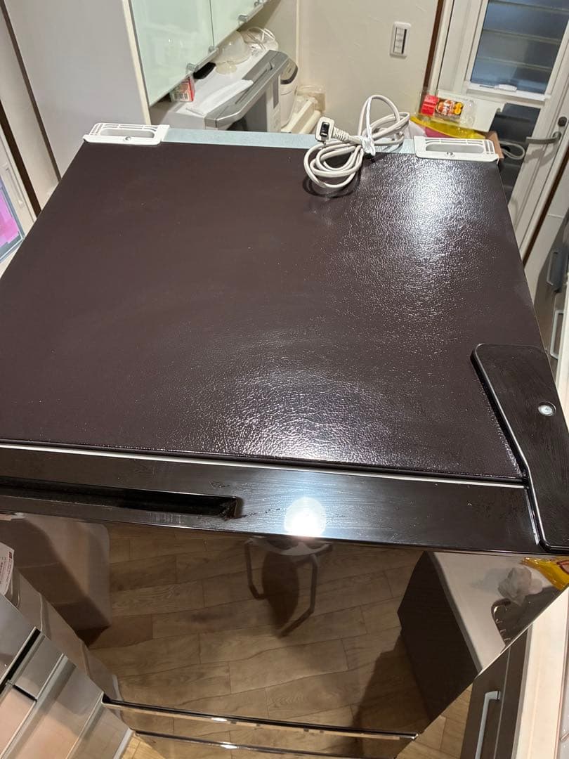 三菱　ダークブラウン 3ドア冷蔵庫