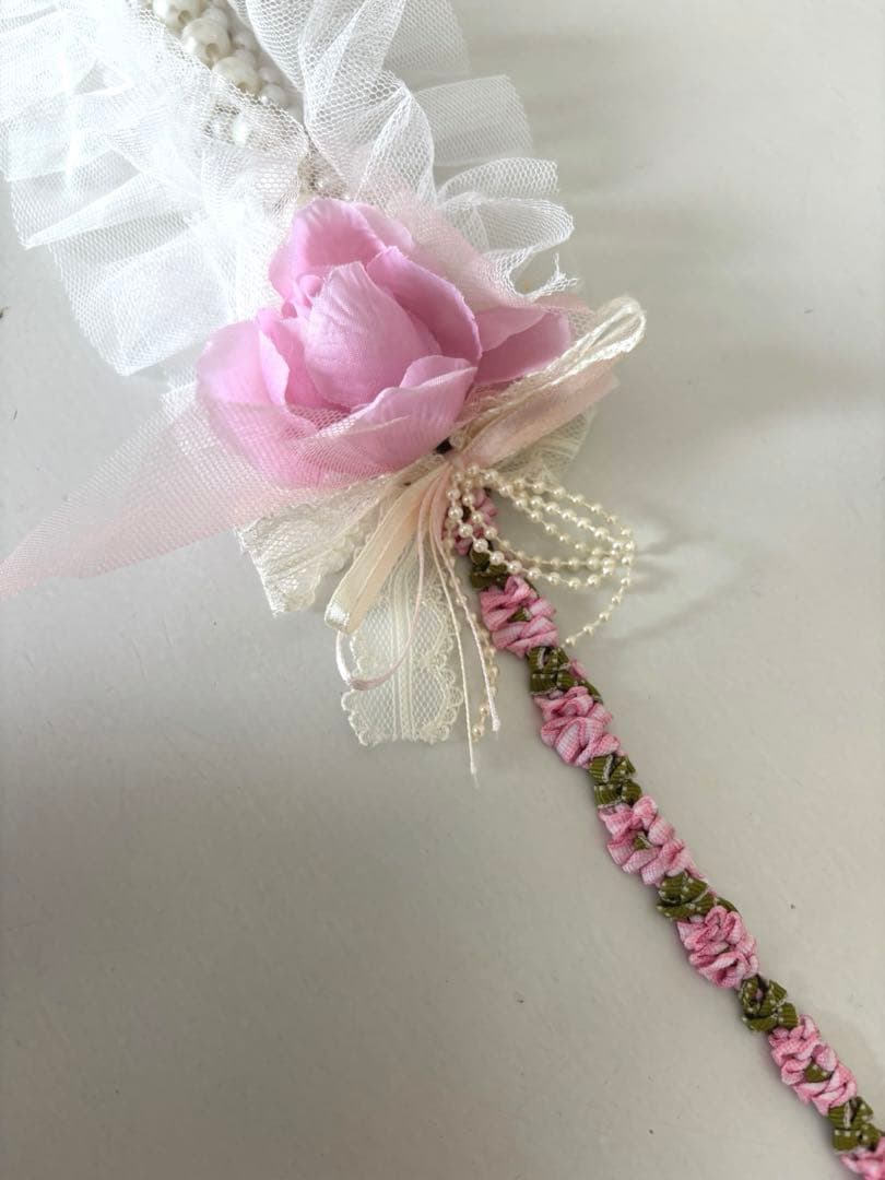 アンティーク雑貨 Pink Rose Long Trim