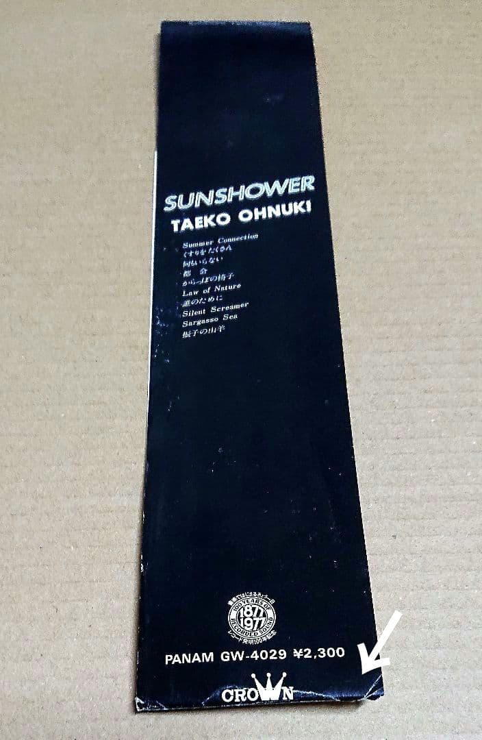 大貫妙子 SUNSHOWER GW-4029 帯付き オリジナル初盤 坂本龍一