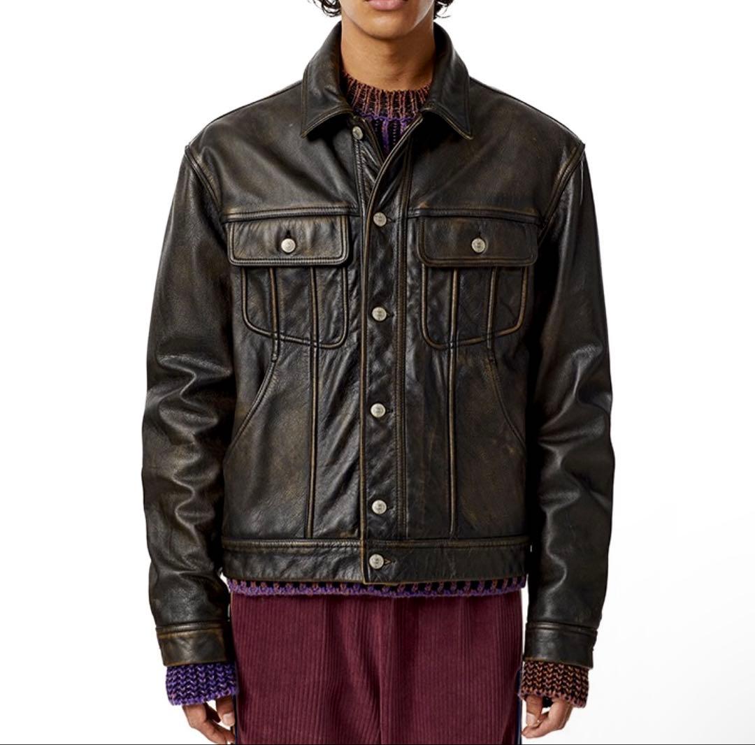 ジャケット・アウター diesel cow leather jacket