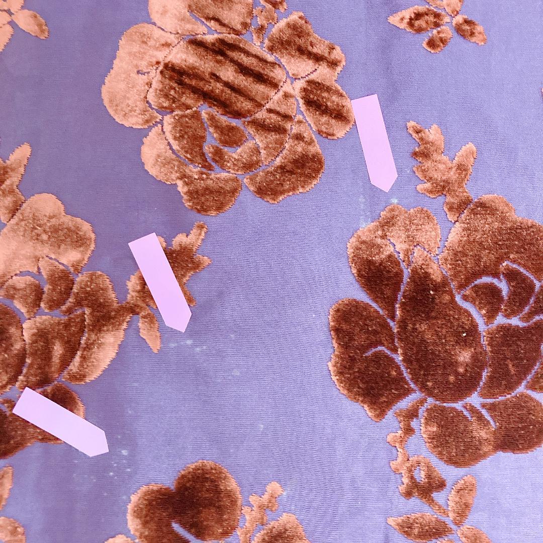 〈 PRADA プラダ 〉 40 Ｌ スカート パープル 花柄 裏 ブラック