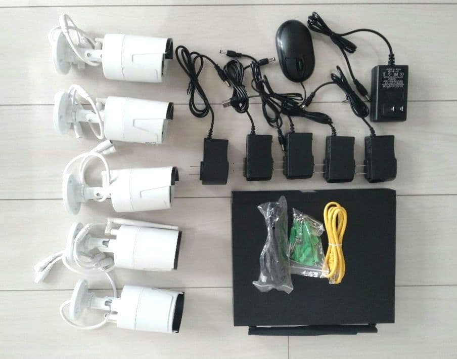 JKS 830万画素 4K ULTRA HD 防犯カメラ（4台＋1台予備用）