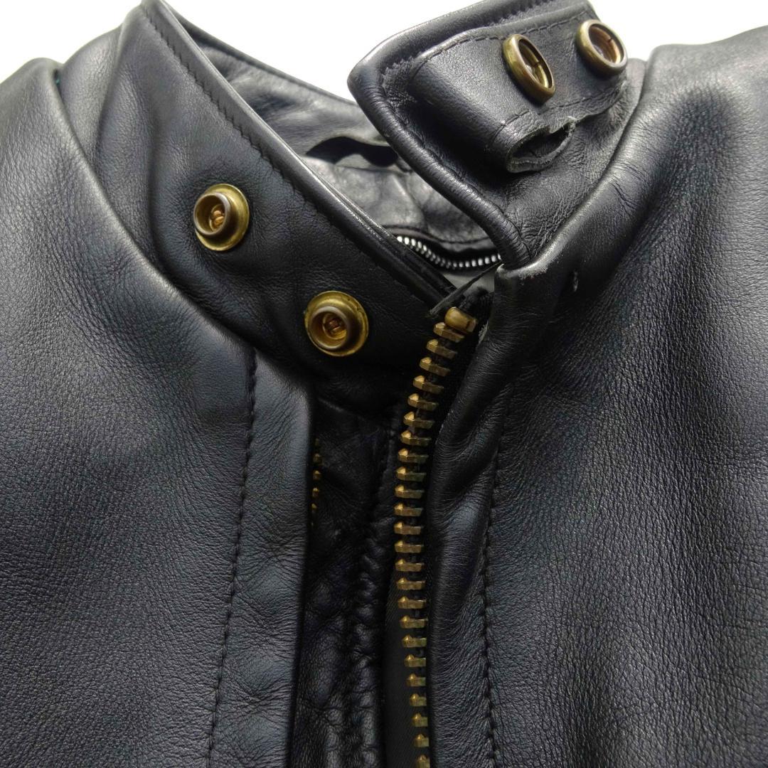 米国製Schottショット/立襟シングルライダース641/40真鍮系金ゴールド