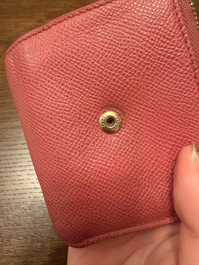 Dior ピンク 三つ折財布 MONTAIGNE ロータスウォレット