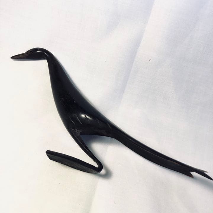 激レア　19世期フランスアンティーク　手彫牛角鳥のオブジェ