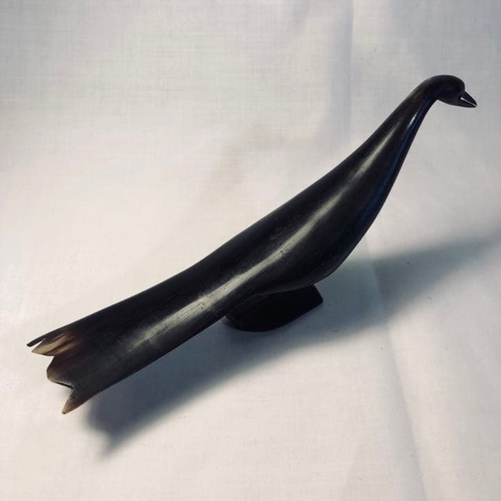 激レア　19世期フランスアンティーク　手彫牛角鳥のオブジェ