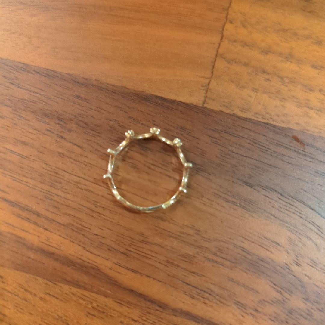 ete 10Kダイヤモンド　ゴールド クラウンデザインリング