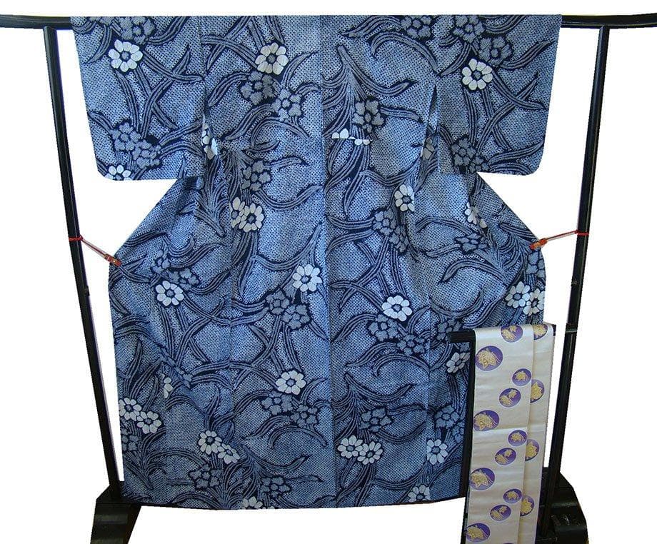 S寸 鳴海 総絞り 浴衣・ 四寸帯 セット 仕立上り～153cm Ys366