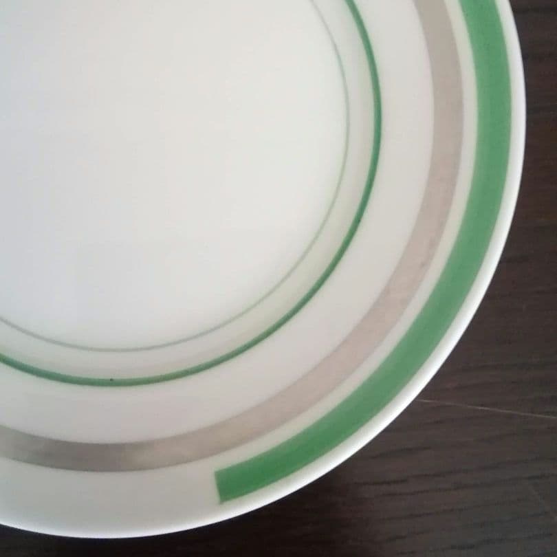 逸品　 シェリー　ケーキ皿　飾り皿　アールデコ　銀彩幾何学模様 1925年製