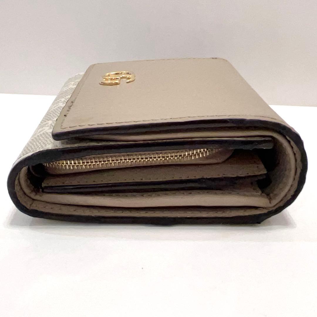 グッチ 折り財布 マーモント GG柄 スプリーム レザー ゴールド金具 ベージュ